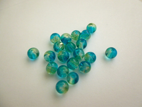 Práskané korálky tyrkysovozelené 4mm/20ks/7,- Kč — foto 2