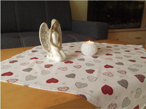 Vánoční středový ubrus - srdíčka — foto 2