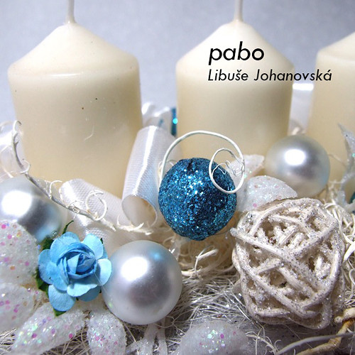Adventní svícen bílo-tyrkysový — foto 3