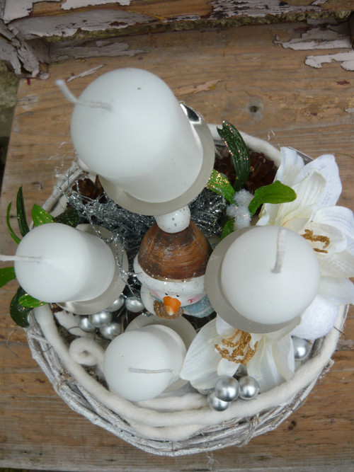 Adventní svícen se sněhulákem — foto 4