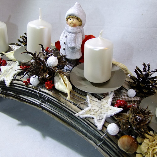 Adventní oblouk - Šedá s červenými akcenty — foto 5
