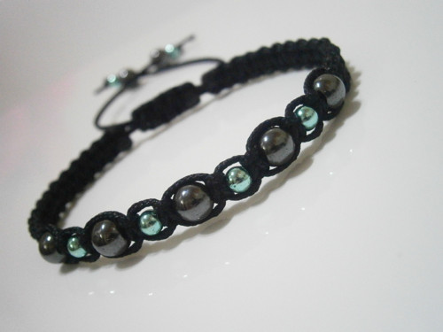 Náramek s Hematitem (macramé/shamballa) - Unisex — foto 2