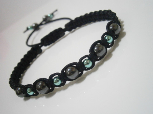 Náramek s Hematitem (macramé/shamballa) - Unisex — foto 3