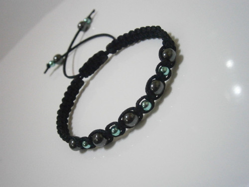 Náramek s Hematitem (macramé/shamballa) - Unisex — foto 5