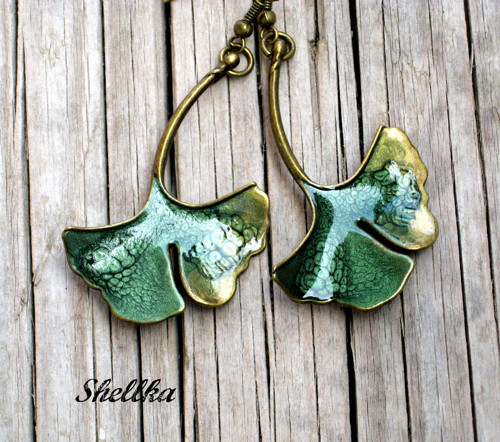 Náušnice,,GINKO LISTY,, — foto 3