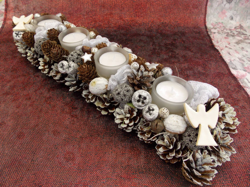 Sněhová adventní lišta s andílky — foto 4
