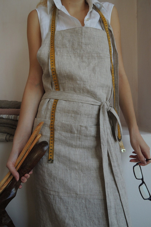 BASIC režná - dámská /unisex/ zástěra len — foto 2