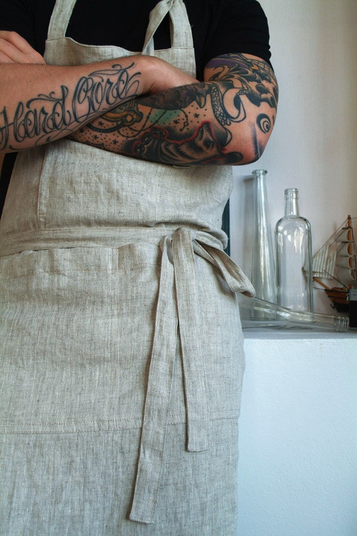 BASIC režná - pánská /unisex/ zástěra len — foto 3