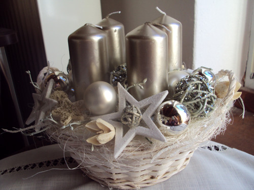 Platina stříbro-třpytivý adventní — foto 3