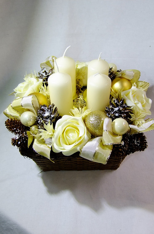 Adventní košíček - Krémové růžičky — foto 5