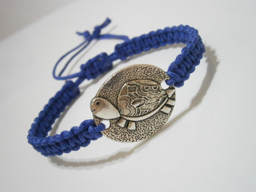 "Želva" - modrý náramek (macramé) - Unisex — foto 3