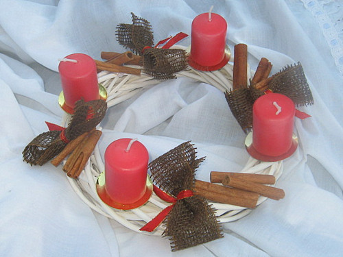 ADVENTNÍ VĚNEC proutěný skořicový — foto 2