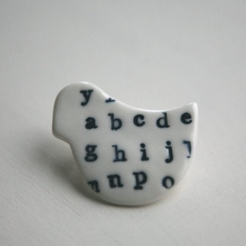 Messinger Teal (porcelánová brož) — foto 2