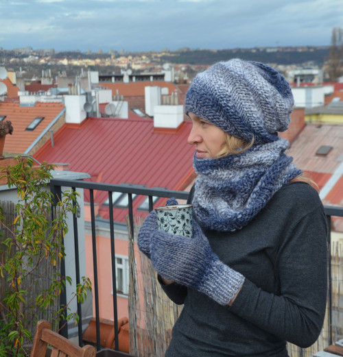 Hřejivá souprava modrošedá melírovaná — foto 2