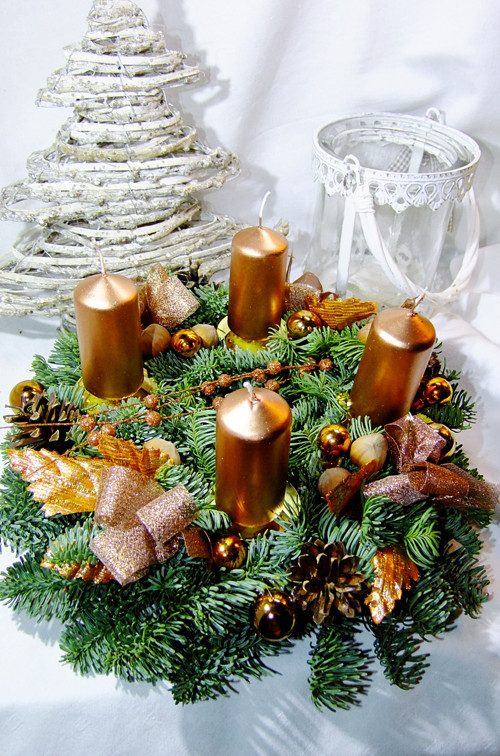 Adventní věnec - Měděný — foto 4