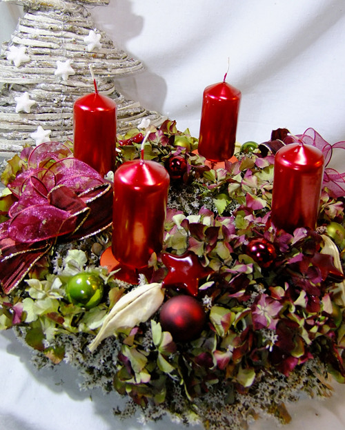 Adventní věnec - Hortenzie vínová — foto 5
