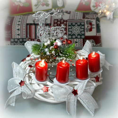 Adventní svícen S jelenem — foto 3