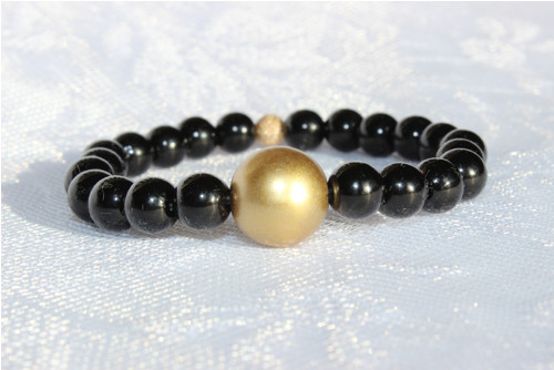 Black and gold.. Elegantní náramek — foto 2