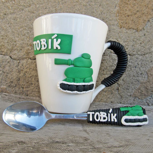 Hrníček + lžička se jménem - TANK — foto 2