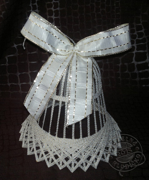 Zvonek BÍLOZLATÝ 13 cm — foto 4