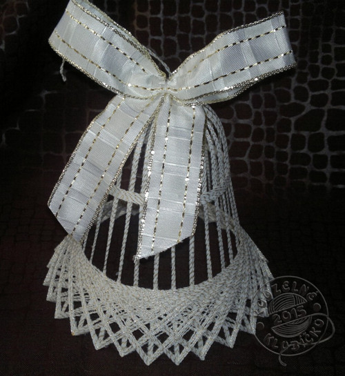 Zvonek BÍLOZLATÝ 13 cm — foto 6