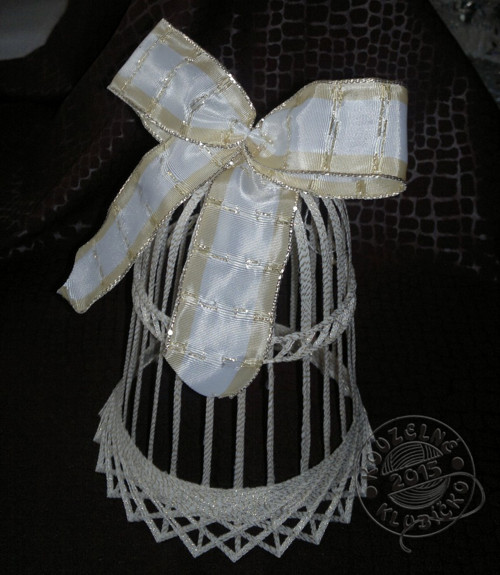 Zvon BÍLOZLATÝ 18 cm — foto 3