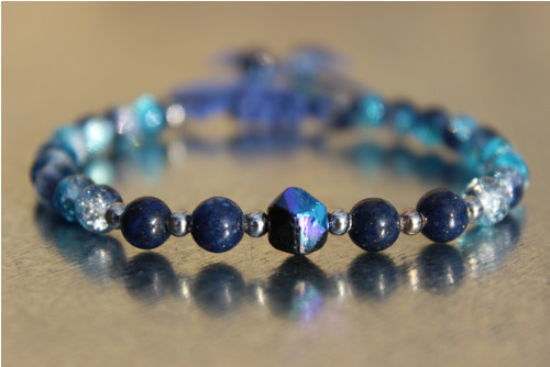 Lapis lazuli.. Náramek s minerály — foto 4