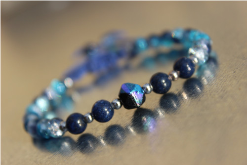 Lapis lazuli.. Náramek s minerály — foto 5