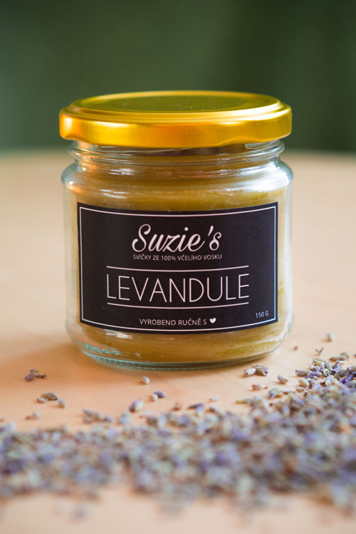 Svíčka ze včelího vosku - LEVANDULE — foto 2