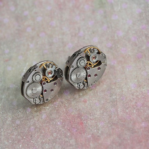 Steampunkové náušnice — foto 2