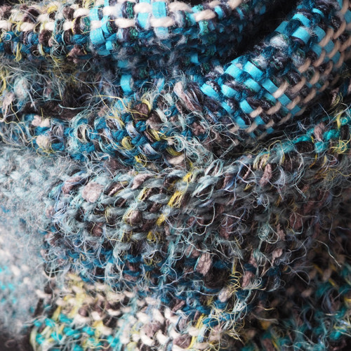 Paví očko /2 - ručně tkaná šála — foto 6