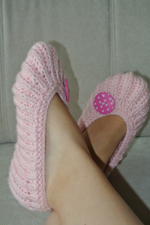 Růžové ťapky s knoflíkem — foto 5