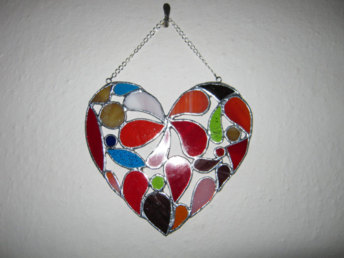 Srdce - střední, vitráž - tiffany — foto 5