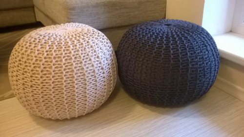 Pletený pufík "béžový" — foto 2