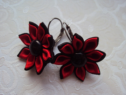 Kanzashi naušnice FARRAH — foto 3