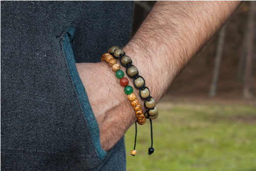 Pánský náramek dřevěný (shamballa) — foto 3