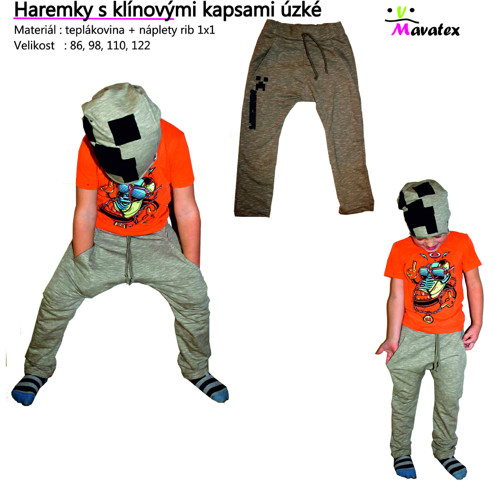 Haremky s klínovými kapsami úzké — foto 2