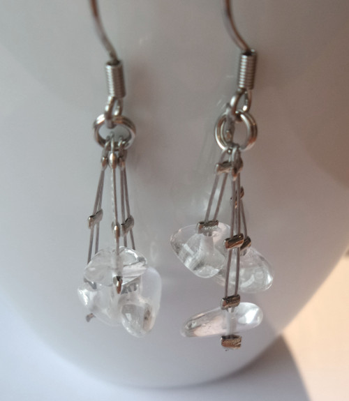 Náušnice »Trojičky křišťál« nerez — foto 2