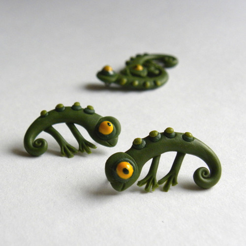 Chameleoní náušnice a přívěsek na přání — foto 3