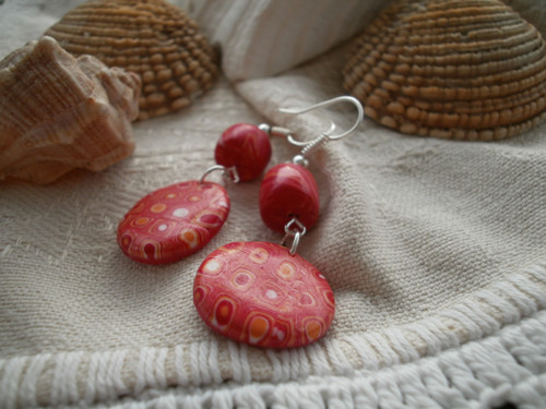 Fimo náušnice kostičkované — foto 3