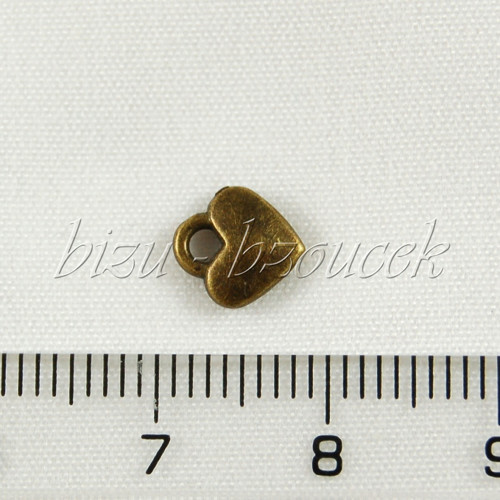 Mini srdíčko, bronzová barva - 10ks — foto 2