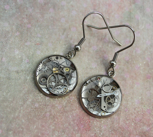 Steampunkové náušnice /nerez/ — foto 2
