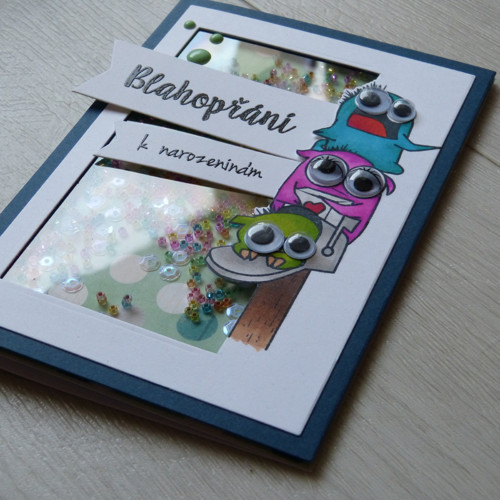 Přáníčko - monsters s hrkacíma očima (hrkačka) — foto 2