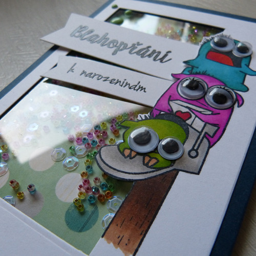 Přáníčko - monsters s hrkacíma očima (hrkačka) — foto 3