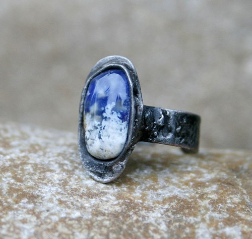 Lapis lazuli/achát-dubleta prsten — foto 3