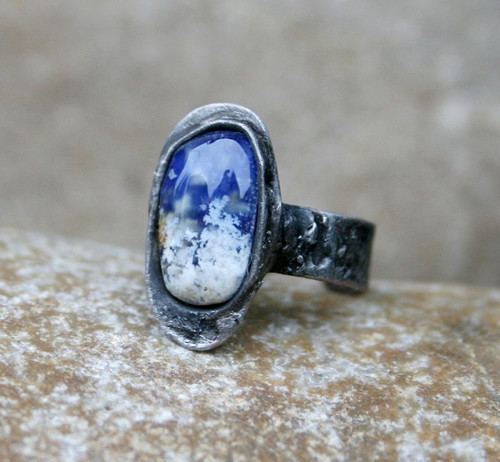 Lapis lazuli/achát-dubleta prsten — foto 5