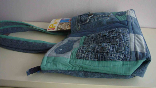Džínová kabelka - crazy patchwork — foto 4
