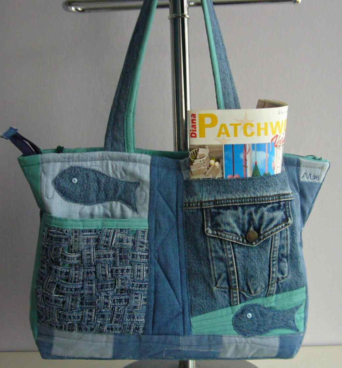 Džínová kabelka - crazy patchwork — foto 5
