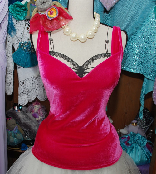 Sametový sexy pink topík — foto 2