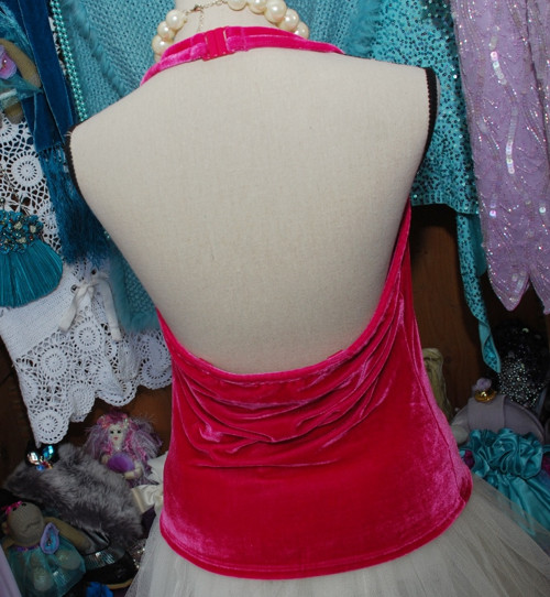 Sametový sexy pink topík — foto 4